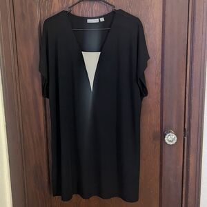 Susan Graver Black Blouse with White Accent